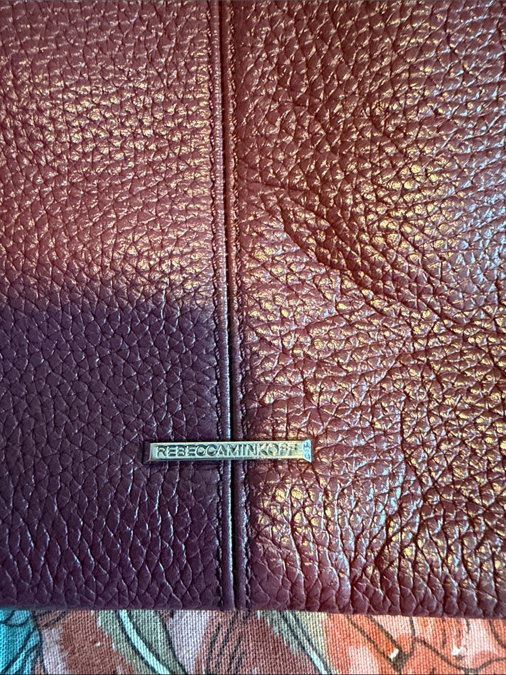 Rebecca Minkoff Burgundy Pebbled Leather Shoulder Bag - Picture 3 of 4
